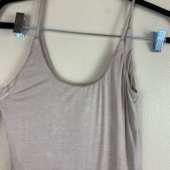 • K Too • Tan Nude Elastic Hem Tank Dress - Picture 4 of 5